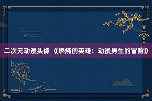 二次元动漫头像 《燃烧的英雄：动漫男生的冒险》